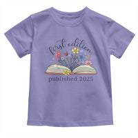 First Edition Published 2025 Toddler T Shirt Littlest Bookworm Funny Annoucement Baby Shower