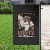 Black Cowgirl Garden Flag Where Them Fans At Boots On The Ground - Wonder Print Shop