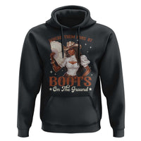 Black Cowgirl Hoodie Where Them Fans At Boots On The Ground - Wonder Print Shop