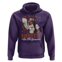 Black Cowgirl Hoodie Where Them Fans At Boots On The Ground - Wonder Print Shop