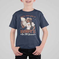 Black Cowgirl T Shirt For Kid Where Them Fans At Boots On The Ground - Wonder Print Shop