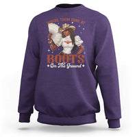 Black Cowgirl Sweatshirt Where Them Fans At Boots On The Ground - Wonder Print Shop
