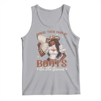 Black Cowgirl Tank Top Where Them Fans At Boots On The Ground - Wonder Print Shop