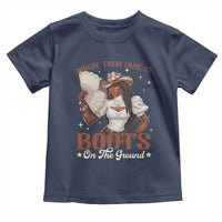 Black Cowgirl Toddler T Shirt Where Them Fans At Boots On The Ground - Wonder Print Shop