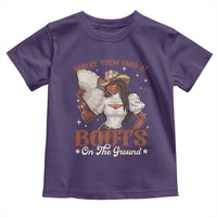 Black Cowgirl Toddler T Shirt Where Them Fans At Boots On The Ground - Wonder Print Shop