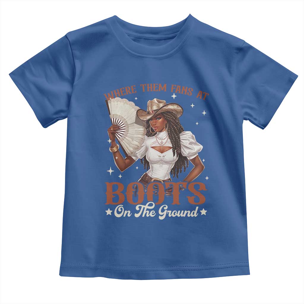 Black Cowgirl Toddler T Shirt Where Them Fans At Boots On The Ground - Wonder Print Shop