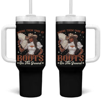 Black Cowgirl Tumbler With Handle Where Them Fans At Boots On The Ground - Wonder Print Shop
