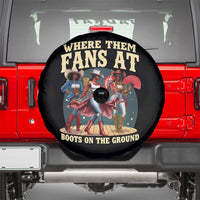 Where Them Fans At Boots On The Ground Black Cowgirl Spare Tire Cover