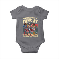 Where Them Fans At Boots On The Ground Black Cowgirl Baby Onesie