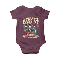 Where Them Fans At Boots On The Ground Black Cowgirl Baby Onesie