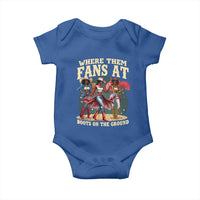Where Them Fans At Boots On The Ground Black Cowgirl Baby Onesie