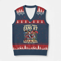 Where Them Fans At Boots On The Ground Black Cowgirl V-Neck Knit Sweater Vest