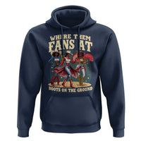 Where Them Fans At Boots On The Ground Black Cowgirl Hoodie