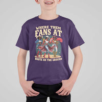 Where Them Fans At Boots On The Ground Black Cowgirl T Shirt For Kid
