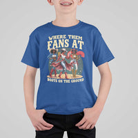 Where Them Fans At Boots On The Ground Black Cowgirl T Shirt For Kid