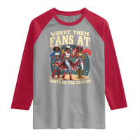 Where Them Fans At Boots On The Ground Black Cowgirl Raglan Shirt