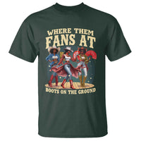 Where Them Fans At Boots On The Ground Black Cowgirl T Shirt