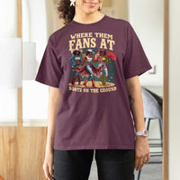 Where Them Fans At Boots On The Ground Black Cowgirl T Shirt For Women