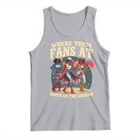 Where Them Fans At Boots On The Ground Black Cowgirl Tank Top