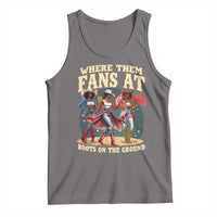 Where Them Fans At Boots On The Ground Black Cowgirl Tank Top