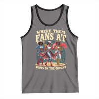 Where Them Fans At Boots On The Ground Black Cowgirl Tank Top