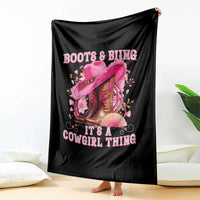 Boots and Bling Its A Cowgirl Thing Western Cowgirl Throw Blanket