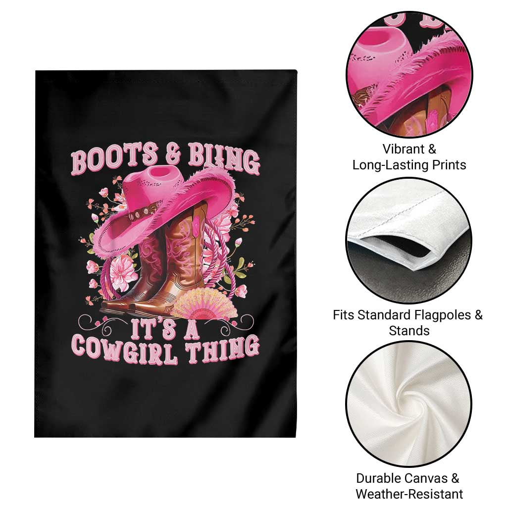 Boots and Bling Its A Cowgirl Thing Western Cowgirl Garden Flag