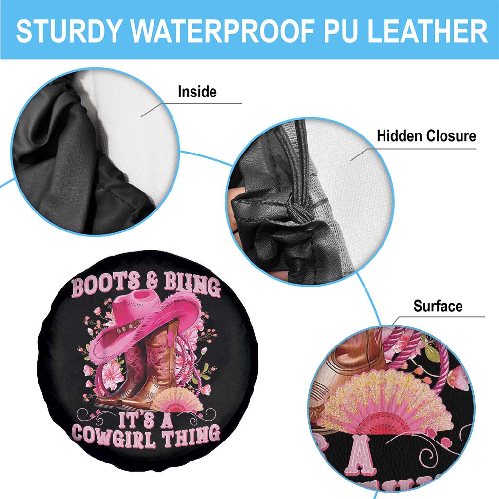 Boots and Bling Its A Cowgirl Thing Western Cowgirl Spare Tire Cover