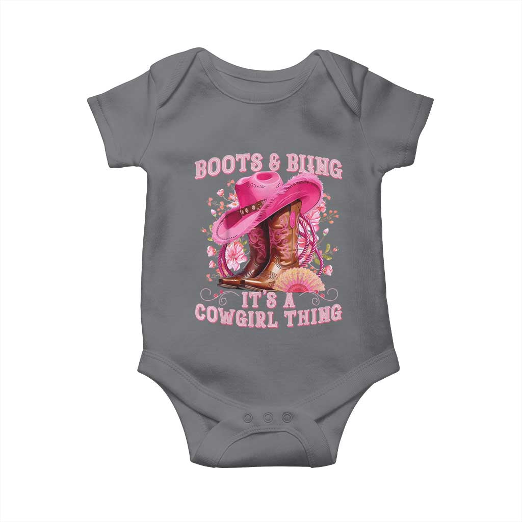 Boots and Bling Its A Cowgirl Thing Western Cowgirl Baby Onesie