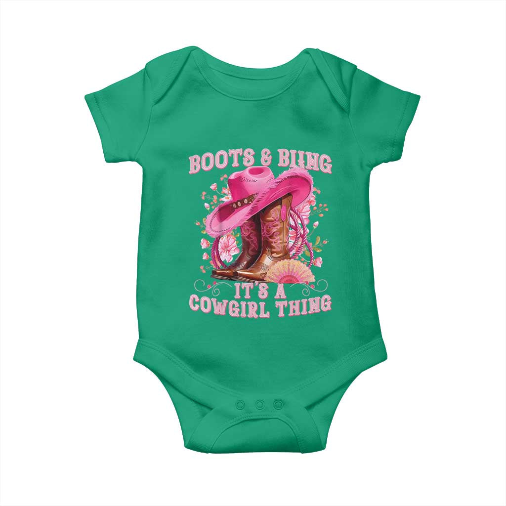 Boots and Bling Its A Cowgirl Thing Western Cowgirl Baby Onesie