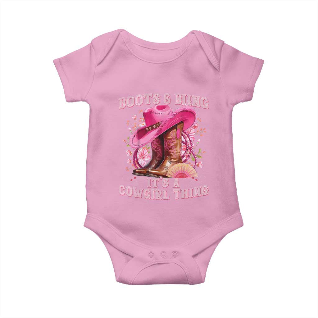 Boots and Bling Its A Cowgirl Thing Western Cowgirl Baby Onesie