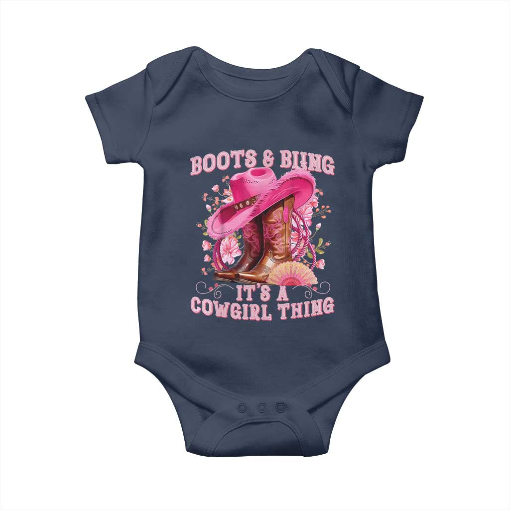 Boots and Bling Its A Cowgirl Thing Western Cowgirl Baby Onesie