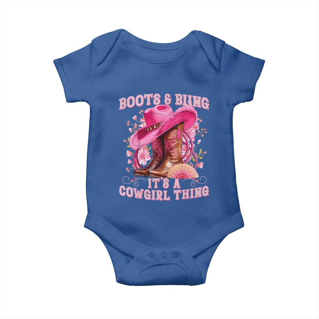 Boots and Bling Its A Cowgirl Thing Western Cowgirl Baby Onesie