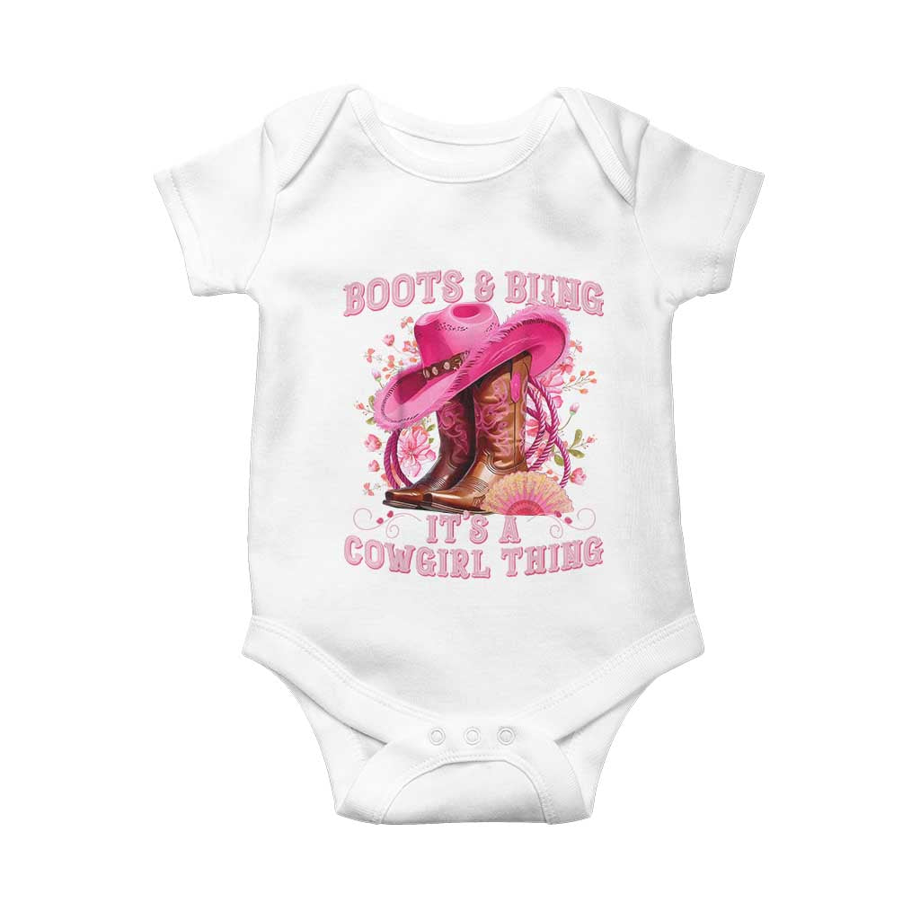 Boots and Bling Its A Cowgirl Thing Western Cowgirl Baby Onesie