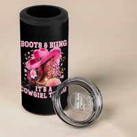 Boots and Bling Its A Cowgirl Thing Western Cowgirl 4 in 1 Can Cooler Tumbler