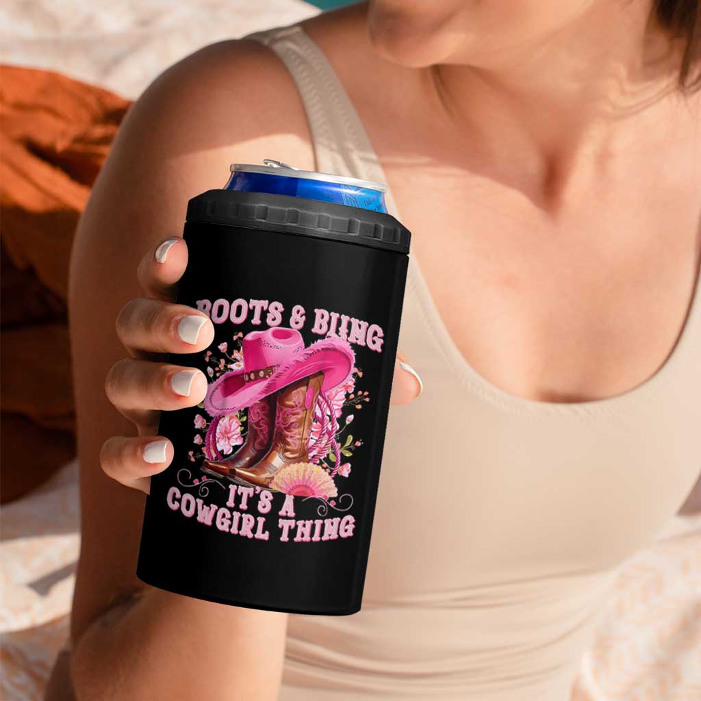 Boots and Bling Its A Cowgirl Thing Western Cowgirl 4 in 1 Can Cooler Tumbler