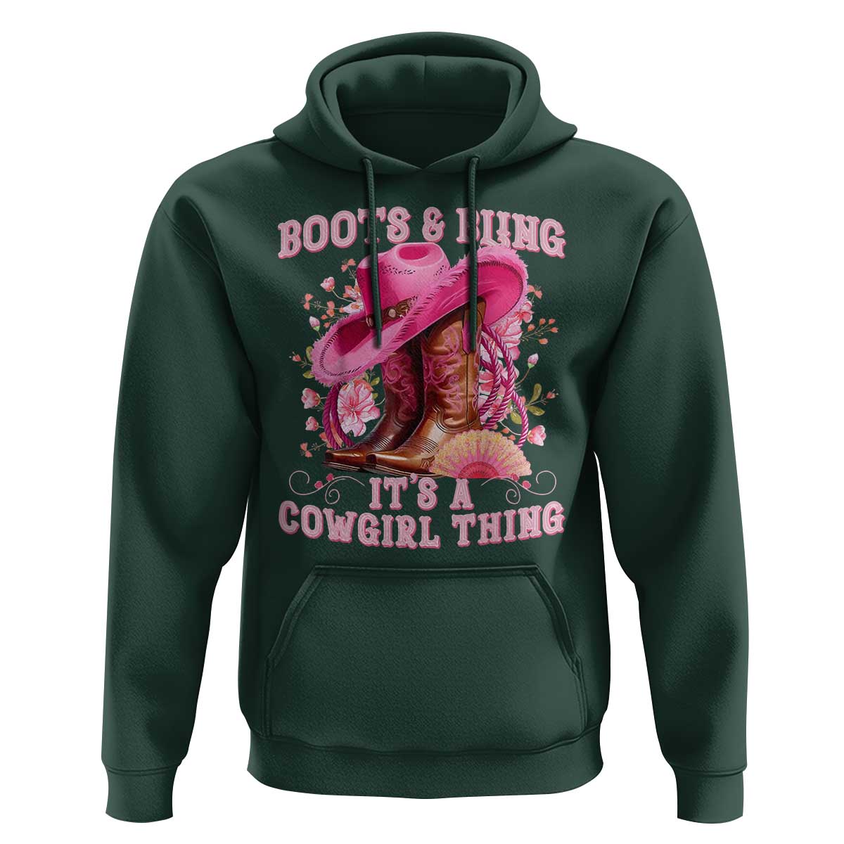 Boots and Bling Its A Cowgirl Thing Western Cowgirl Hoodie