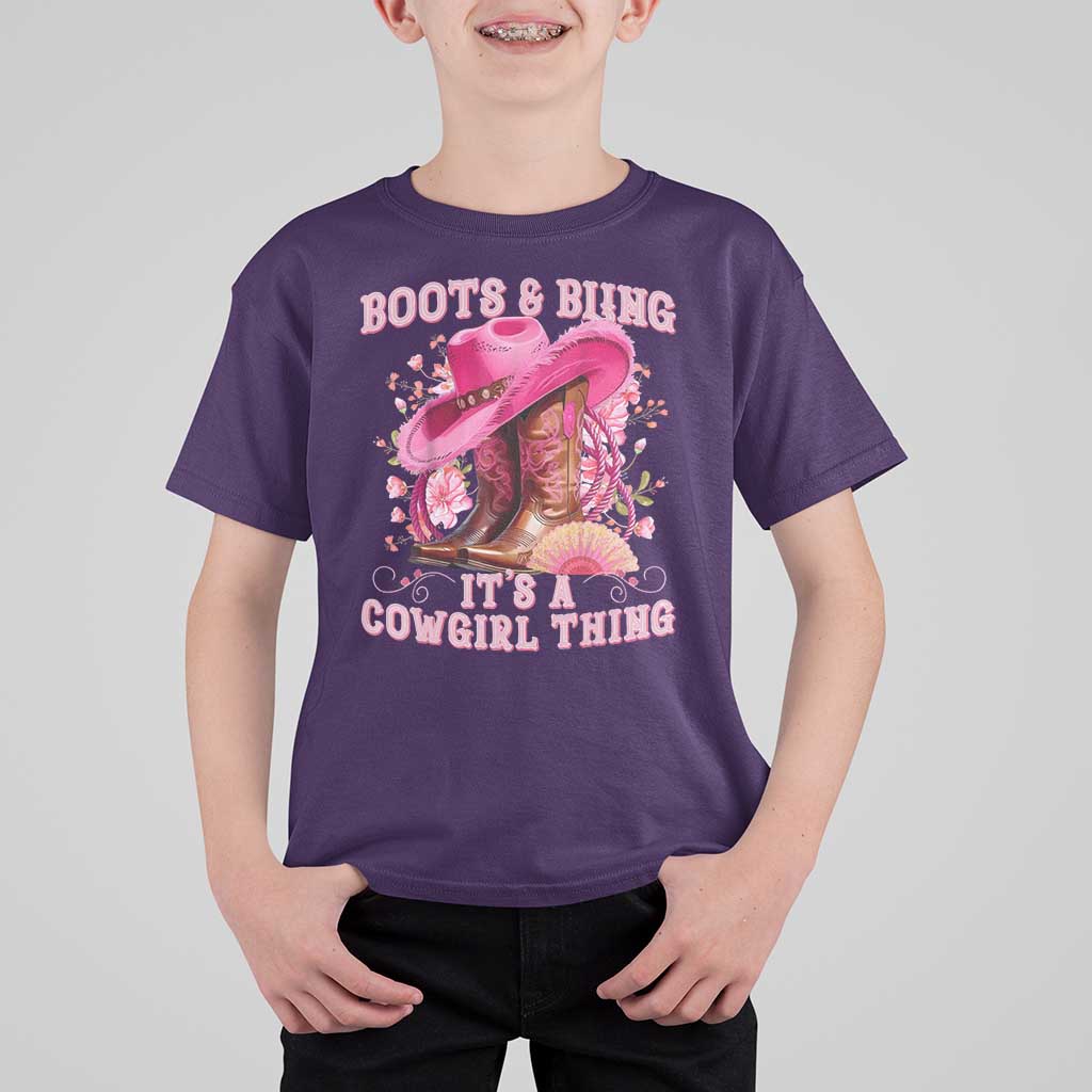 Boots and Bling Its A Cowgirl Thing Western Cowgirl T Shirt For Kid
