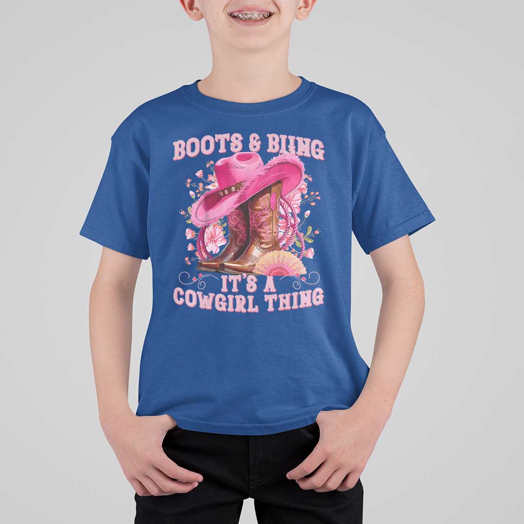 Boots and Bling Its A Cowgirl Thing Western Cowgirl T Shirt For Kid