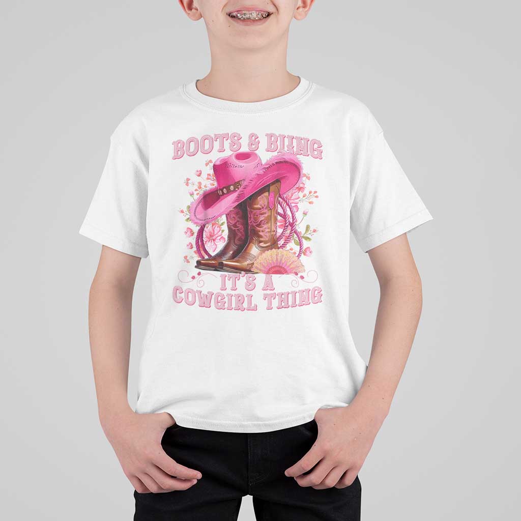 Boots and Bling Its A Cowgirl Thing Western Cowgirl T Shirt For Kid