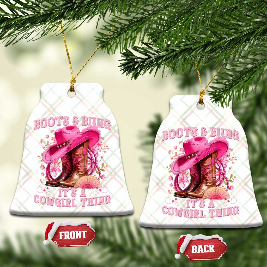 Boots and Bling Its A Cowgirl Thing Western Cowgirl Ceramic Ornament