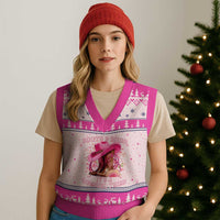 Boots and Bling Its A Cowgirl Thing Western Cowgirl V-Neck Knit Sweater Vest