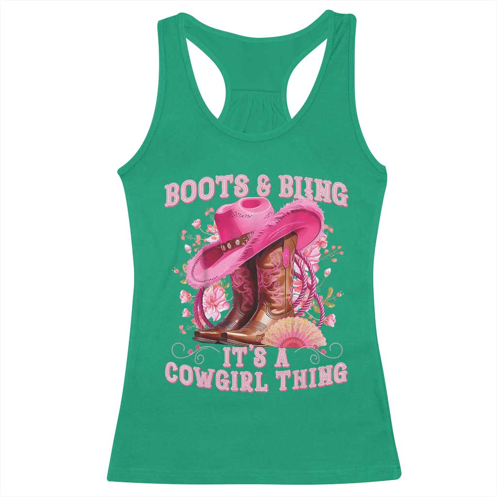 Boots and Bling Its A Cowgirl Thing Western Cowgirl Racerback Tank Top