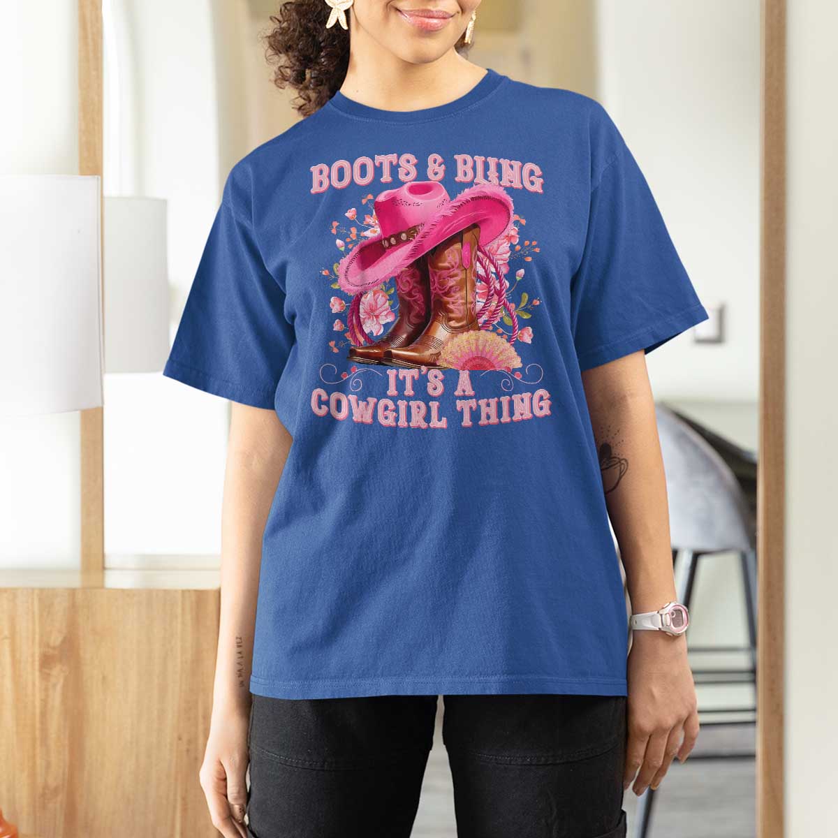Boots and Bling Its A Cowgirl Thing Western Cowgirl T Shirt For Women