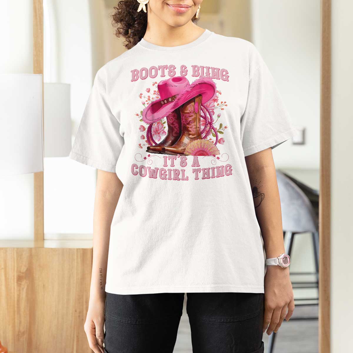 Boots and Bling Its A Cowgirl Thing Western Cowgirl T Shirt For Women