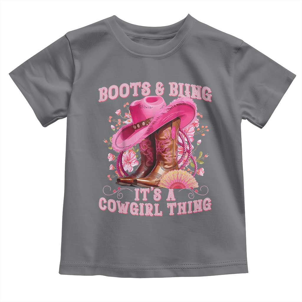 Boots and Bling Its A Cowgirl Thing Western Cowgirl Toddler T Shirt