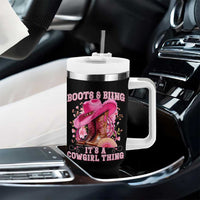 Boots and Bling Its A Cowgirl Thing Western Cowgirl Tumbler With Handle