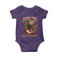 Where Them Fans At Boots On The Ground Baby Onesie Black Cowgirl Western Pride