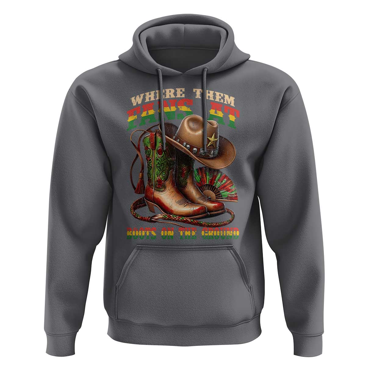 Where Them Fans At Boots On The Ground Hoodie Black Cowgirl Western Pride