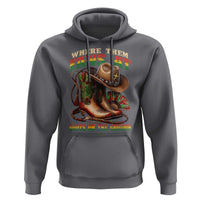 Where Them Fans At Boots On The Ground Hoodie Black Cowgirl Western Pride